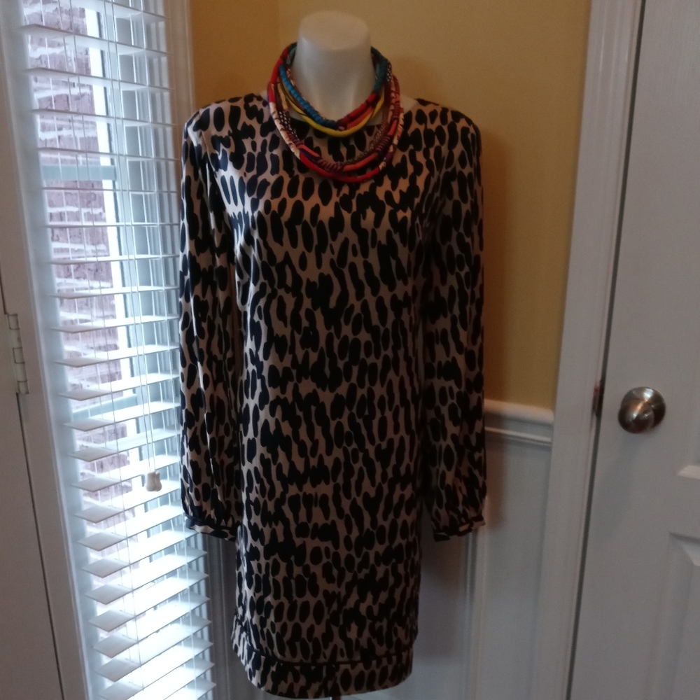 Ann Taylor Loft Animal Print Shift Dress sz. 14 - Picture 2 of 4